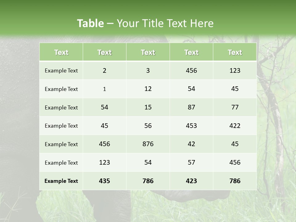 A Rhino Is Standing In The Grass Near A Tree PowerPoint Template
