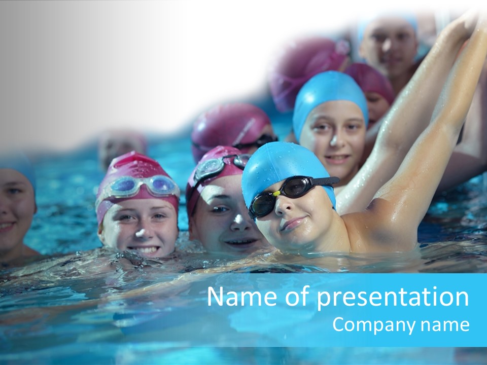 Goggles Overweight Pool PowerPoint Template