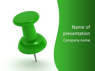 A Green Push Button On A White Background PowerPoint Template