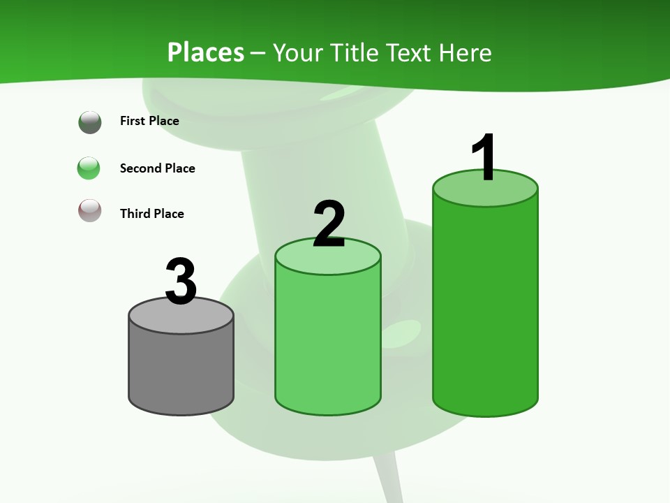 A Green Push Button On A White Background PowerPoint Template