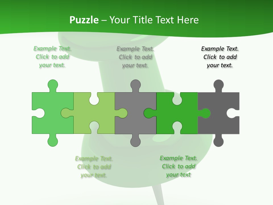 A Green Push Button On A White Background PowerPoint Template