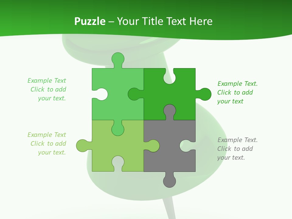 A Green Push Button On A White Background PowerPoint Template