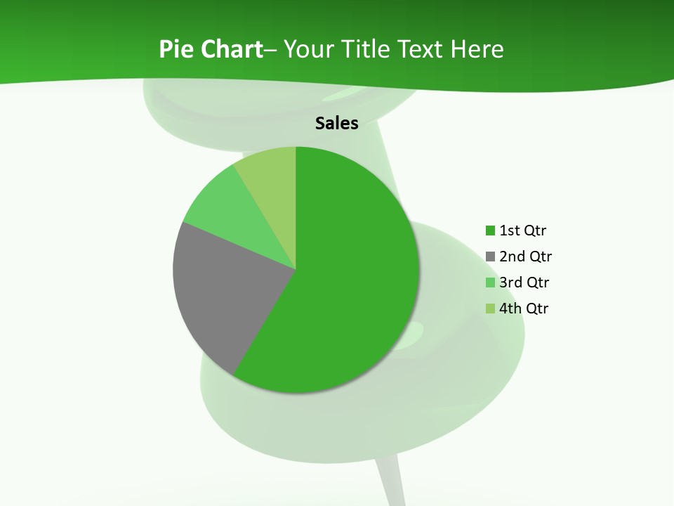 A Green Push Button On A White Background PowerPoint Template