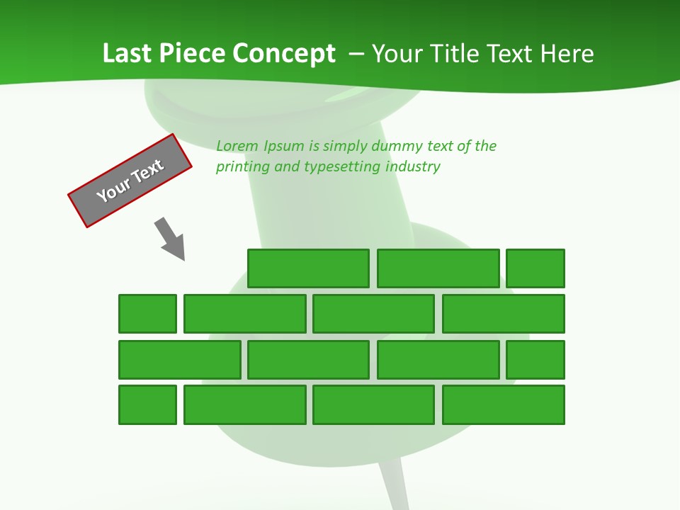 A Green Push Button On A White Background PowerPoint Template