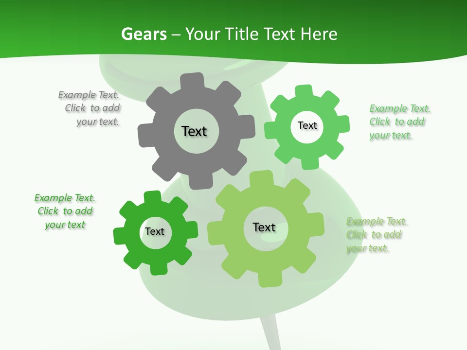 A Green Push Button On A White Background PowerPoint Template