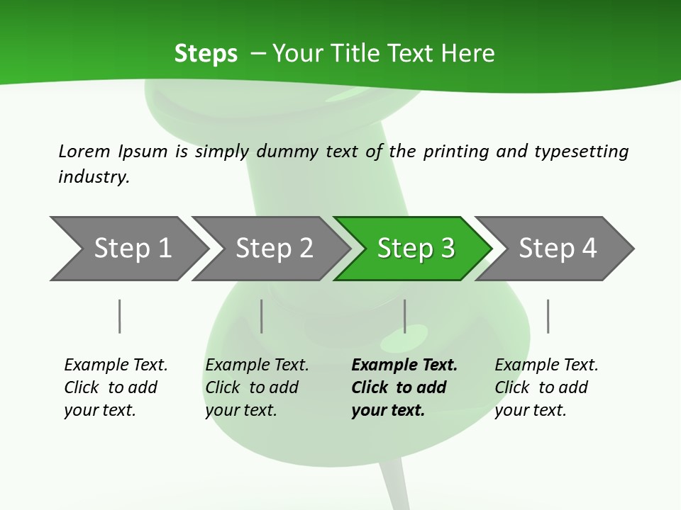 A Green Push Button On A White Background PowerPoint Template