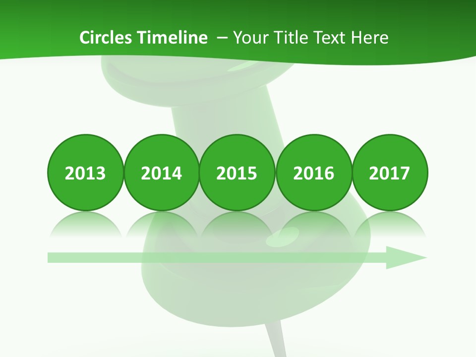 A Green Push Button On A White Background PowerPoint Template