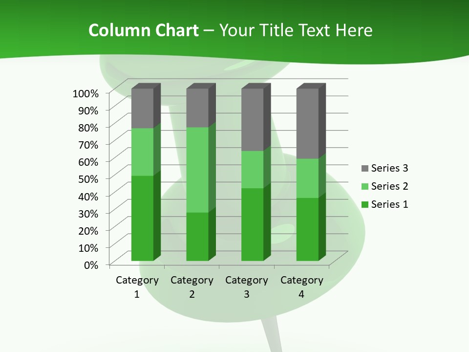 A Green Push Button On A White Background PowerPoint Template
