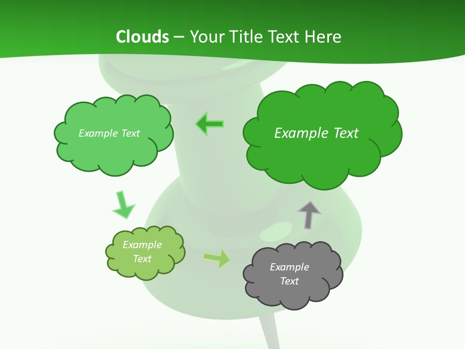 A Green Push Button On A White Background PowerPoint Template