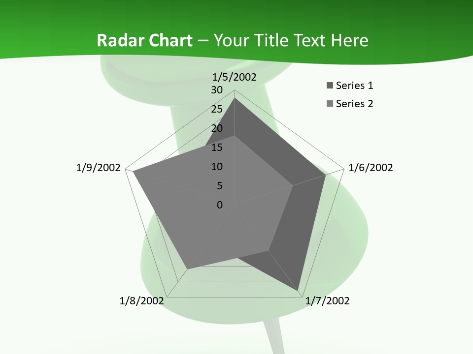 A Green Push Button On A White Background PowerPoint Template