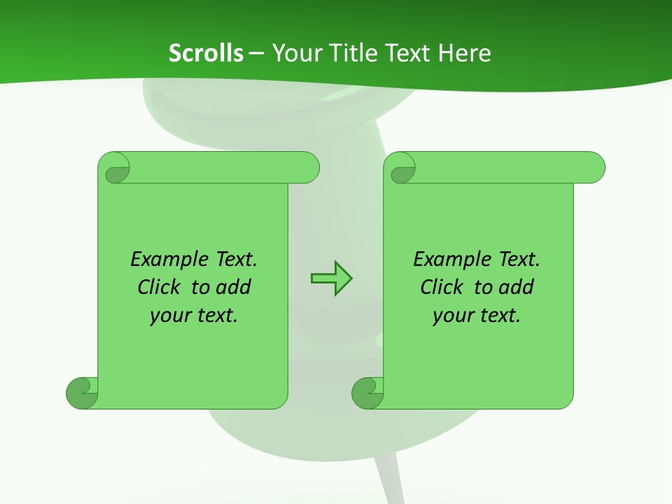 A Green Push Button On A White Background PowerPoint Template