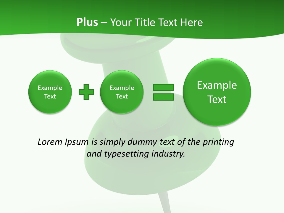 A Green Push Button On A White Background PowerPoint Template