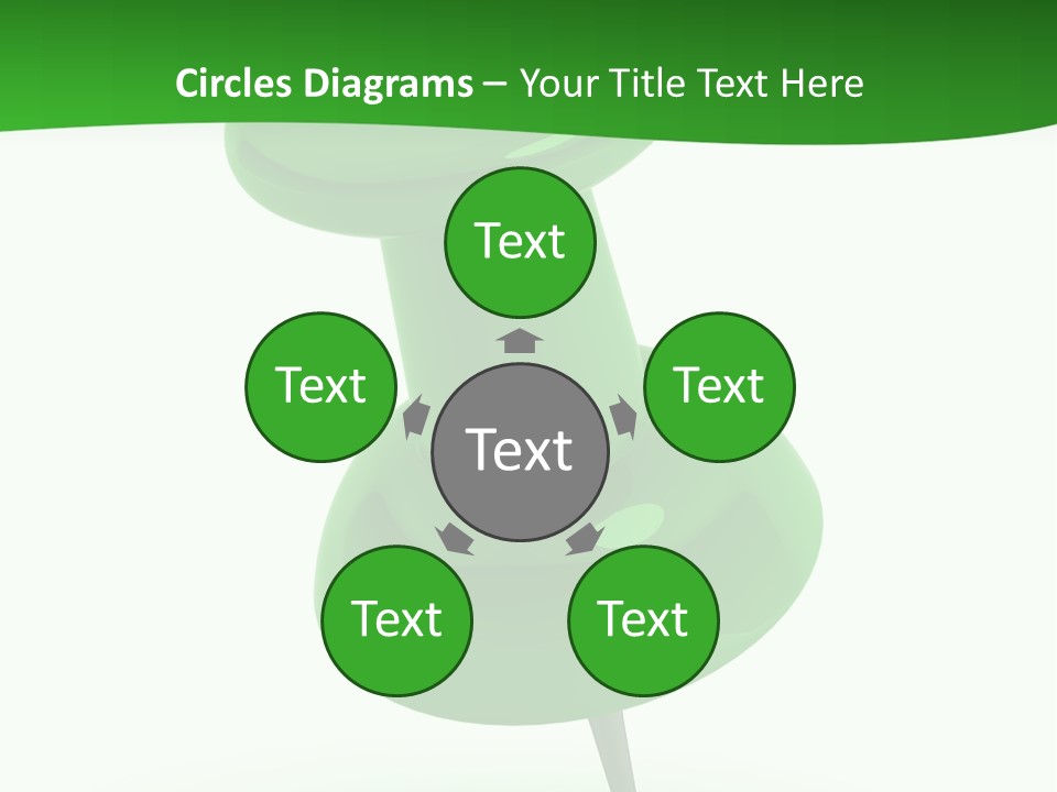 A Green Push Button On A White Background PowerPoint Template