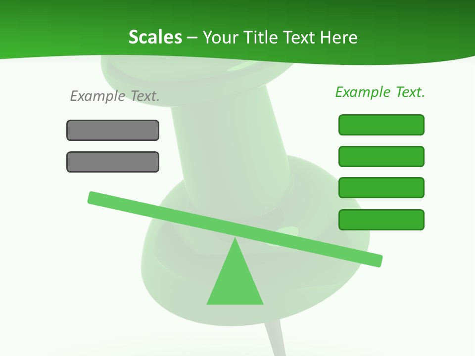 A Green Push Button On A White Background PowerPoint Template