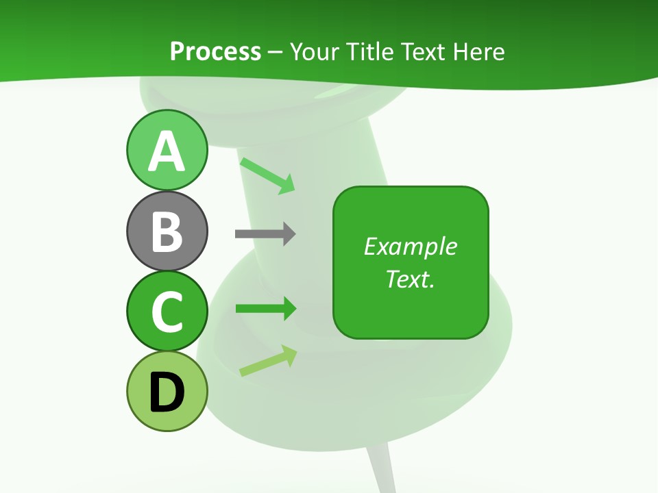 A Green Push Button On A White Background PowerPoint Template