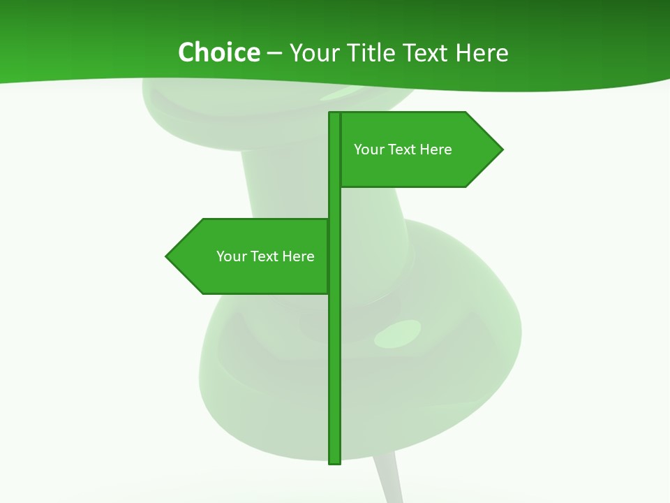 A Green Push Button On A White Background PowerPoint Template