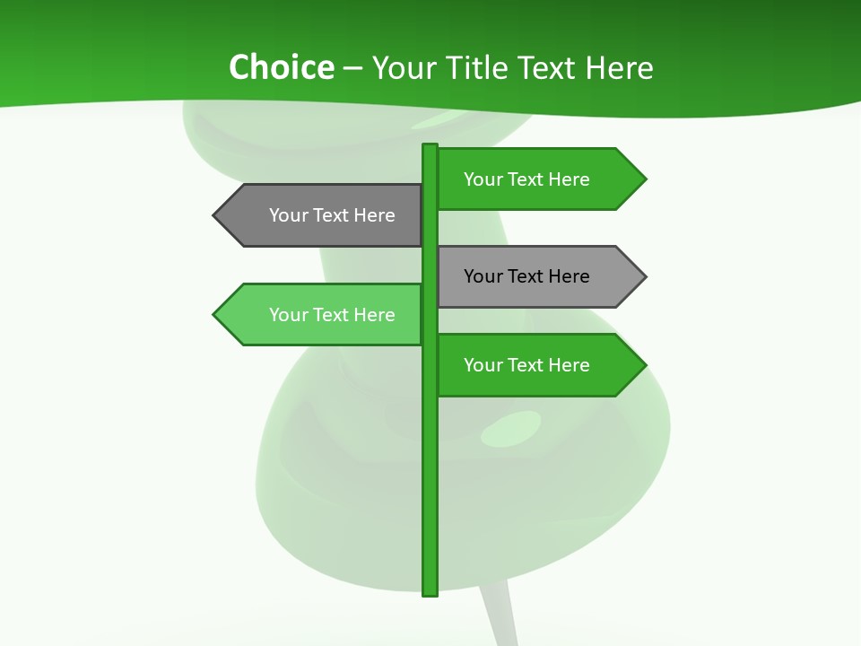 A Green Push Button On A White Background PowerPoint Template