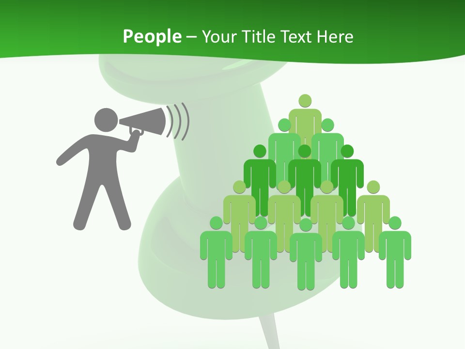 A Green Push Button On A White Background PowerPoint Template