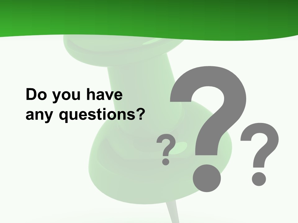 A Green Push Button On A White Background PowerPoint Template