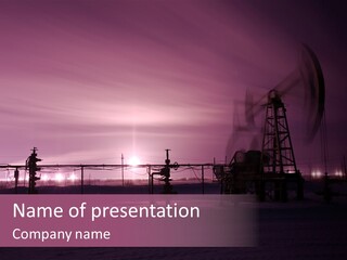 Monochrome Oilfield Mining PowerPoint Template
