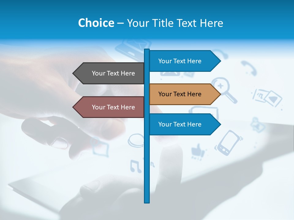 Showing Caucasian Social Media PowerPoint Template