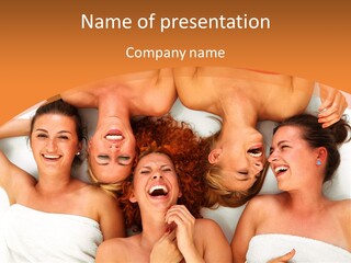 Beauty Sauna Laughing PowerPoint Template