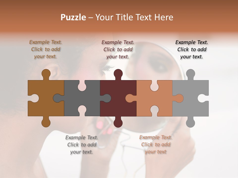 A Woman Looking At Her Reflection In A Mirror PowerPoint Template