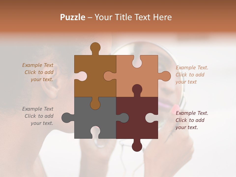 A Woman Looking At Her Reflection In A Mirror PowerPoint Template