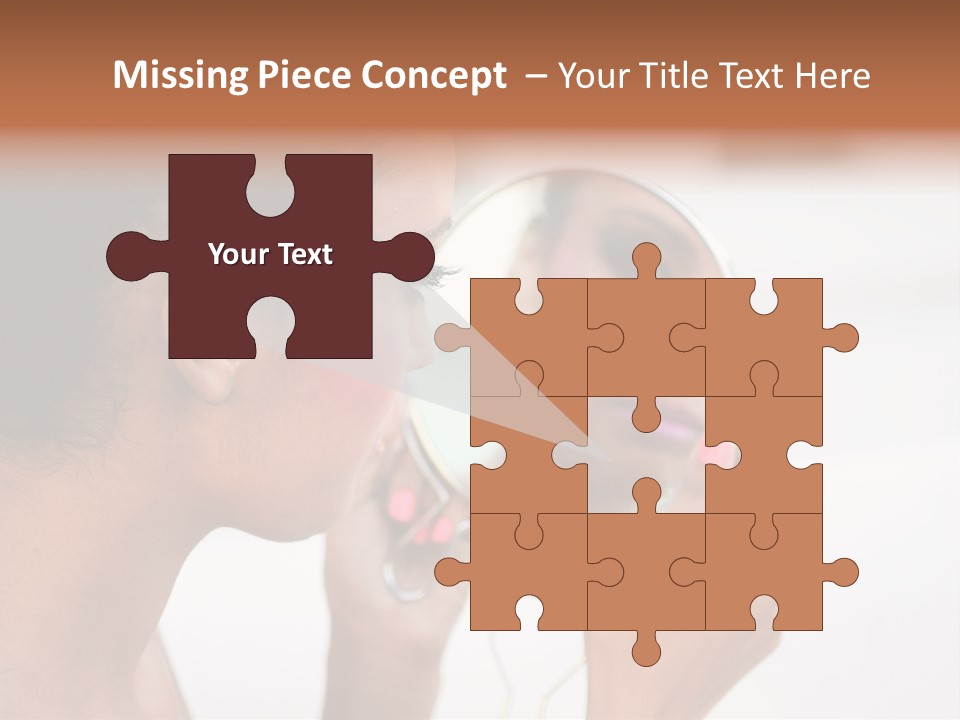 A Woman Looking At Her Reflection In A Mirror PowerPoint Template