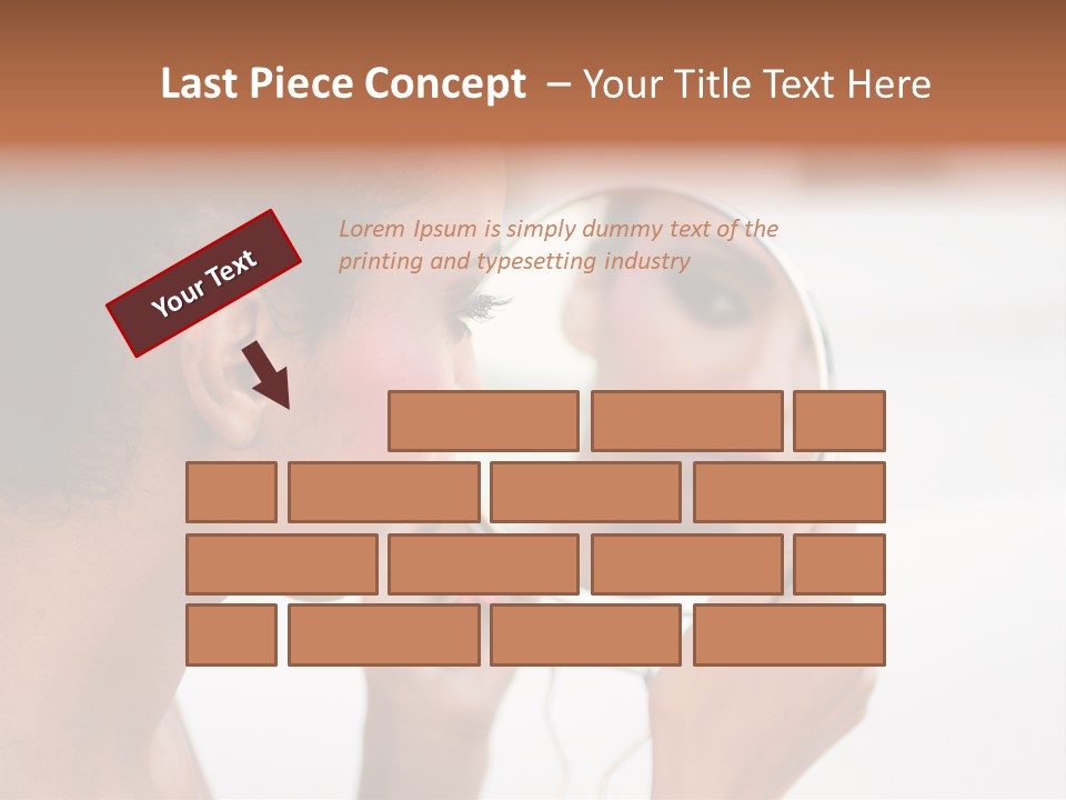 A Woman Looking At Her Reflection In A Mirror PowerPoint Template