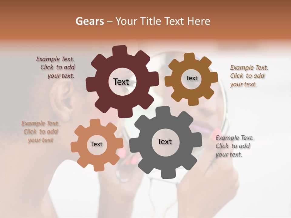 A Woman Looking At Her Reflection In A Mirror PowerPoint Template