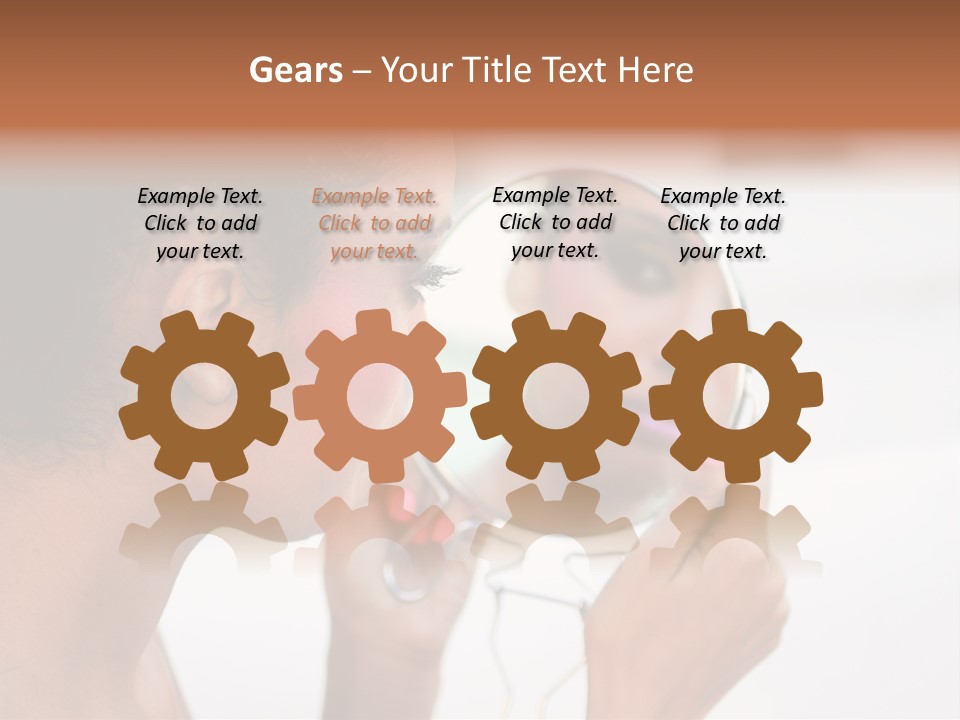 A Woman Looking At Her Reflection In A Mirror PowerPoint Template