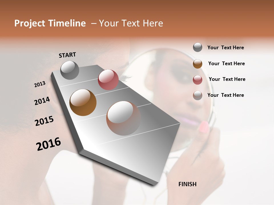 A Woman Looking At Her Reflection In A Mirror PowerPoint Template