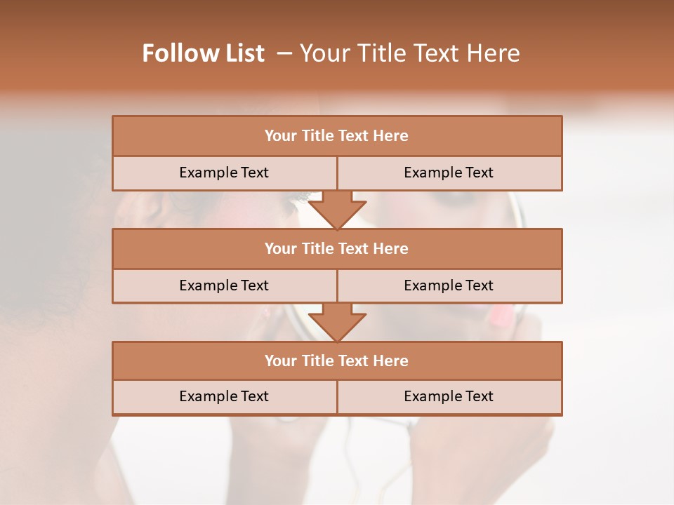 A Woman Looking At Her Reflection In A Mirror PowerPoint Template