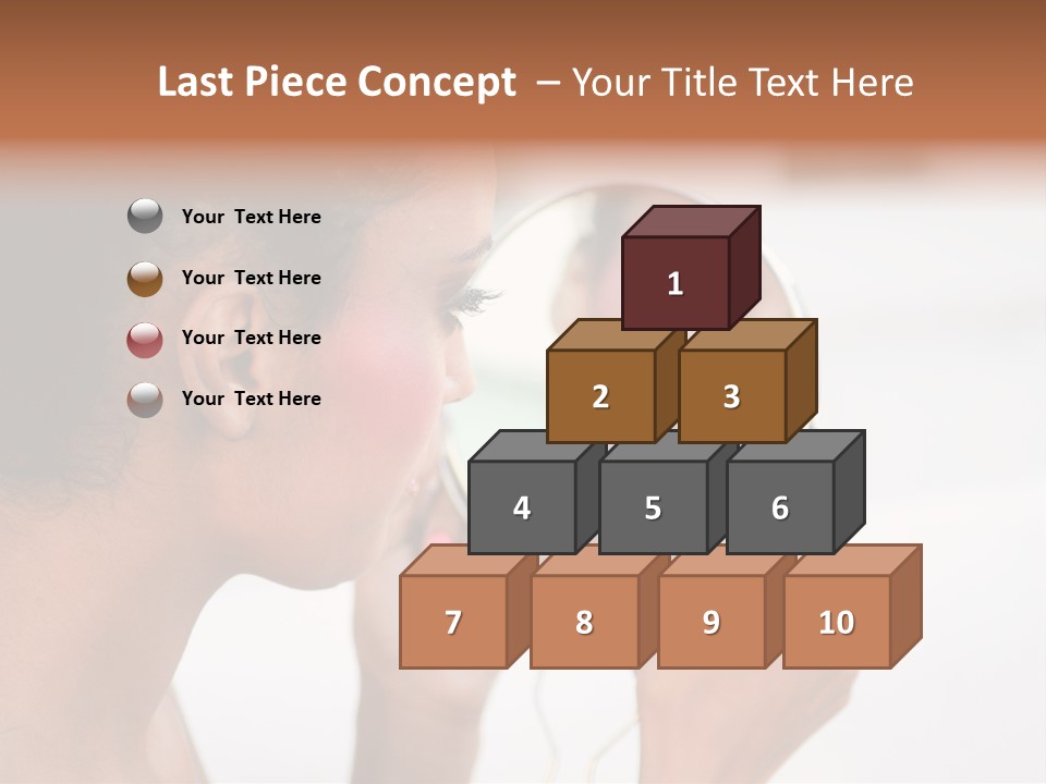 A Woman Looking At Her Reflection In A Mirror PowerPoint Template