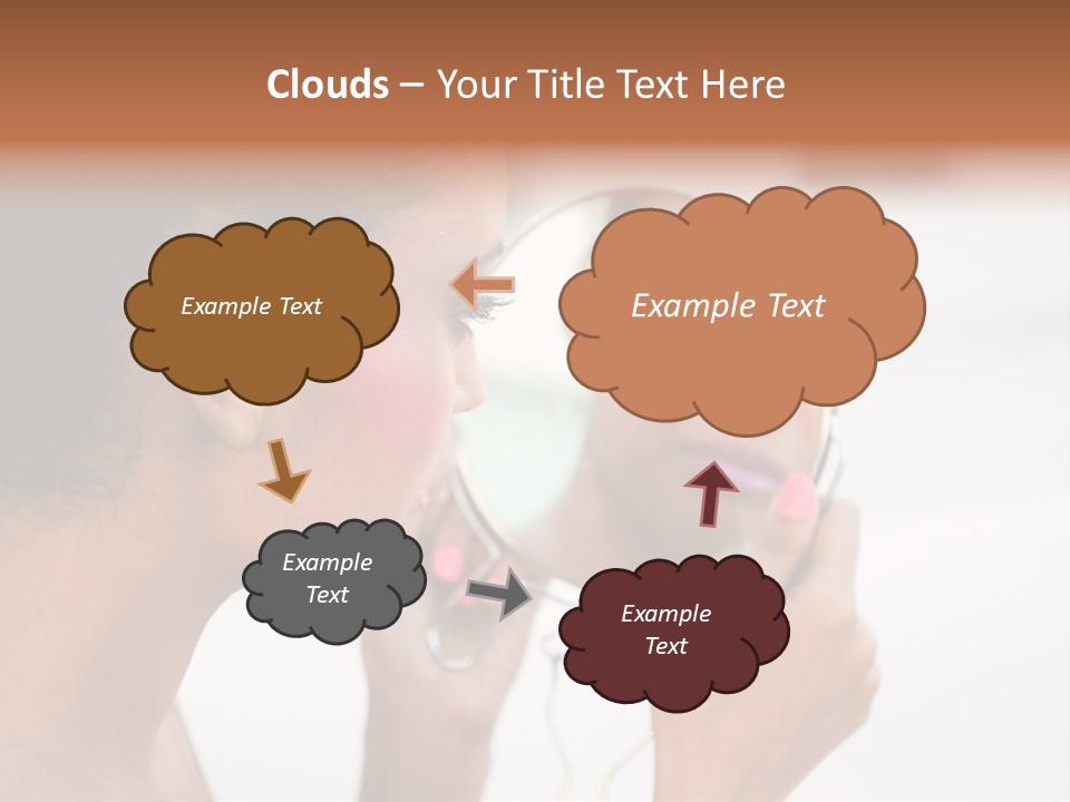 A Woman Looking At Her Reflection In A Mirror PowerPoint Template