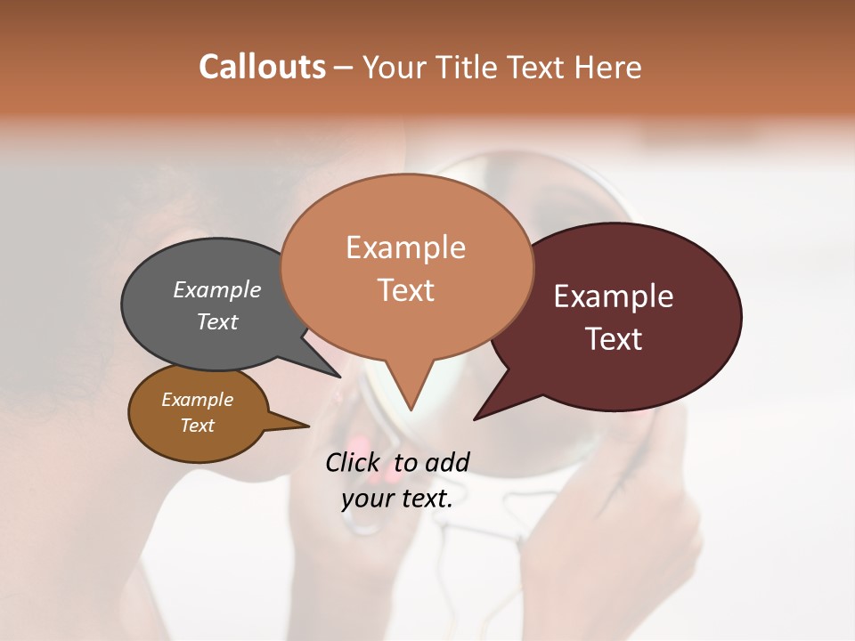 A Woman Looking At Her Reflection In A Mirror PowerPoint Template