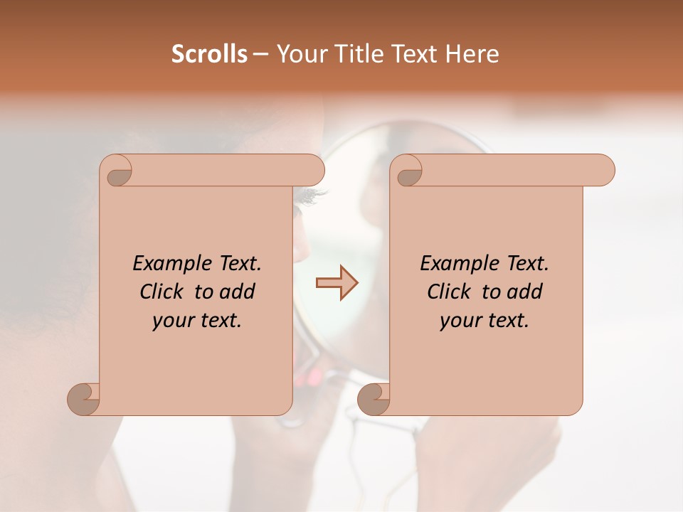 A Woman Looking At Her Reflection In A Mirror PowerPoint Template