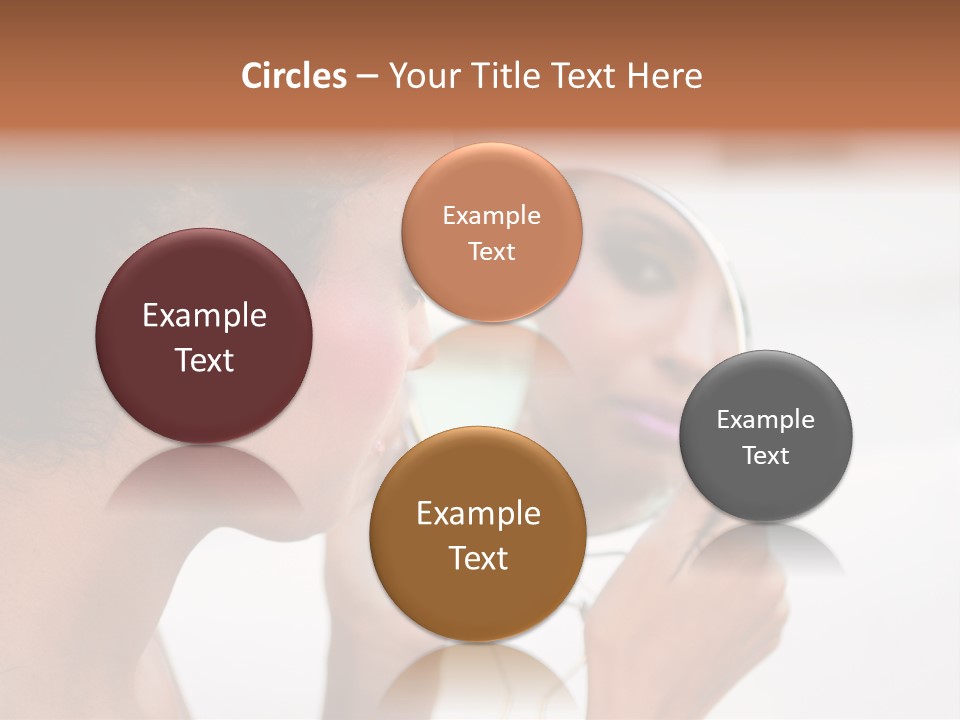 A Woman Looking At Her Reflection In A Mirror PowerPoint Template