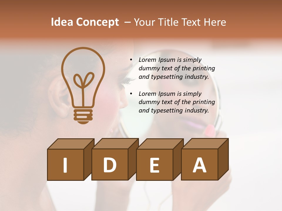 A Woman Looking At Her Reflection In A Mirror PowerPoint Template