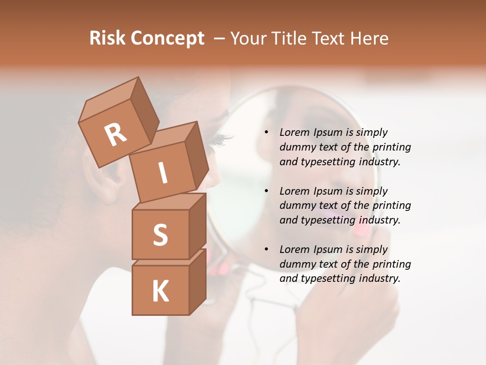 A Woman Looking At Her Reflection In A Mirror PowerPoint Template