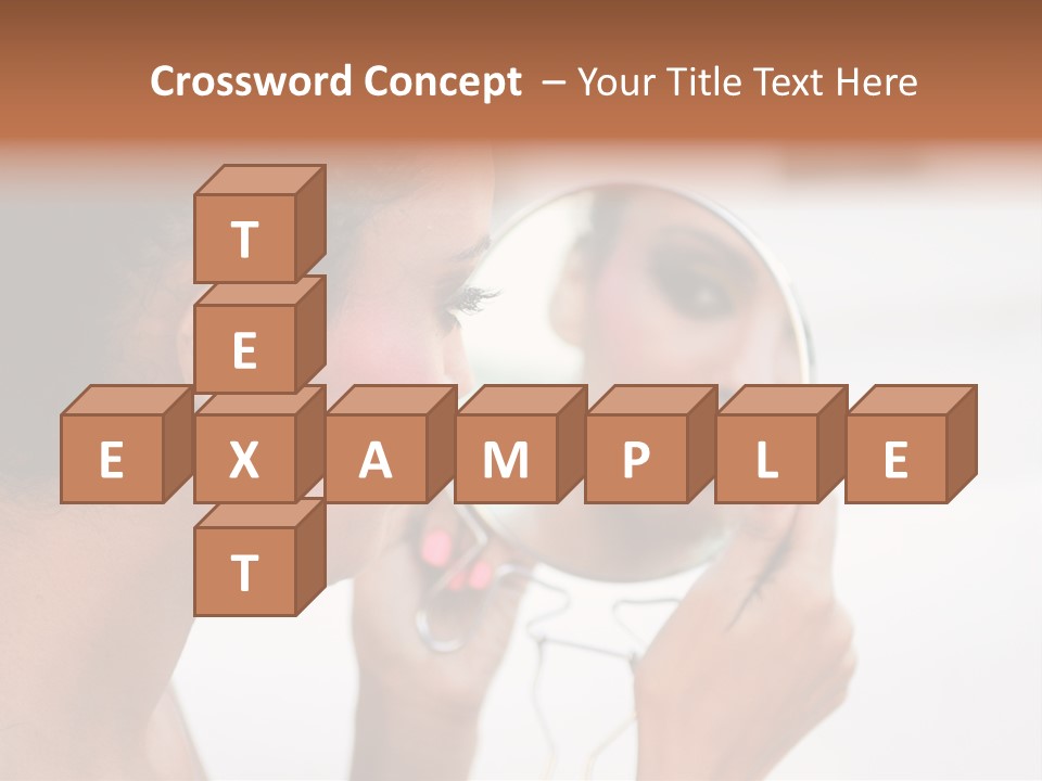 A Woman Looking At Her Reflection In A Mirror PowerPoint Template