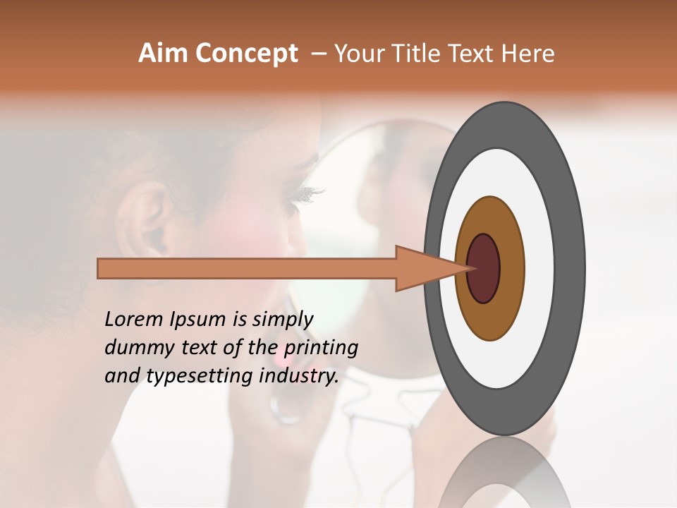 A Woman Looking At Her Reflection In A Mirror PowerPoint Template