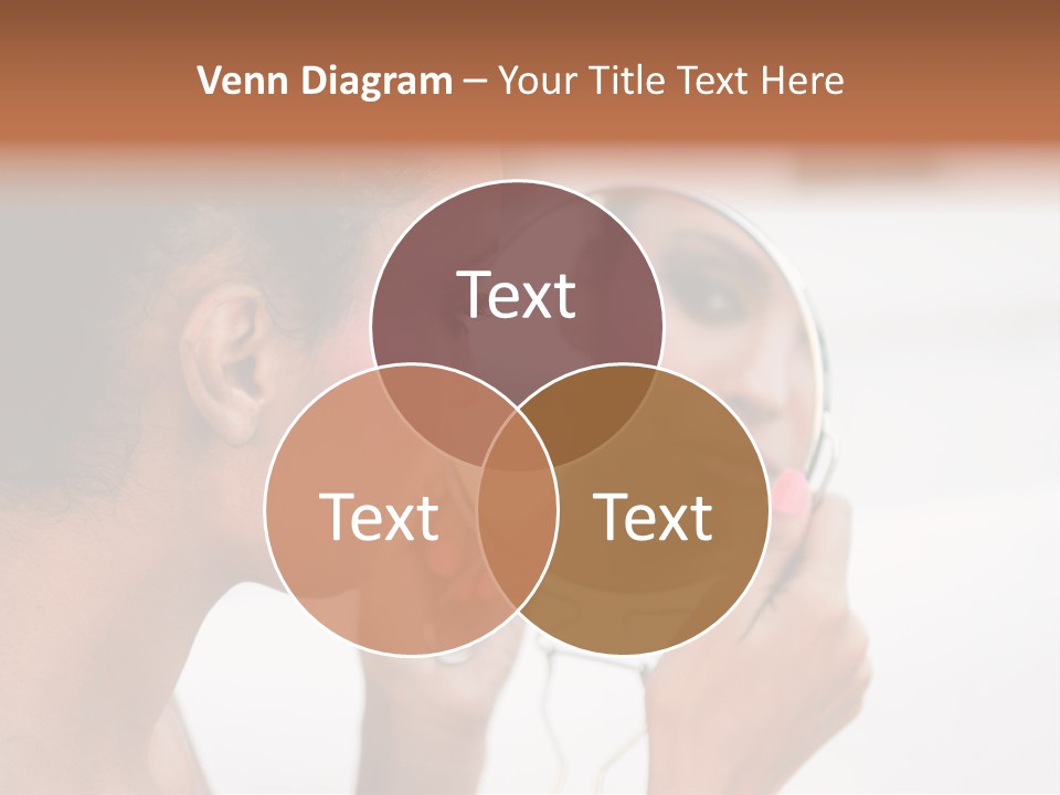 A Woman Looking At Her Reflection In A Mirror PowerPoint Template