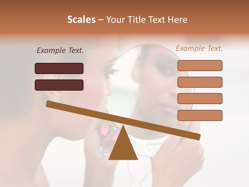 A Woman Looking At Her Reflection In A Mirror PowerPoint Template