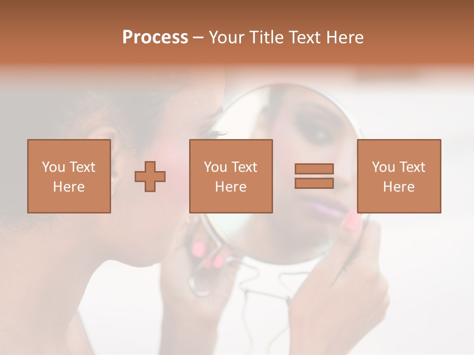 A Woman Looking At Her Reflection In A Mirror PowerPoint Template