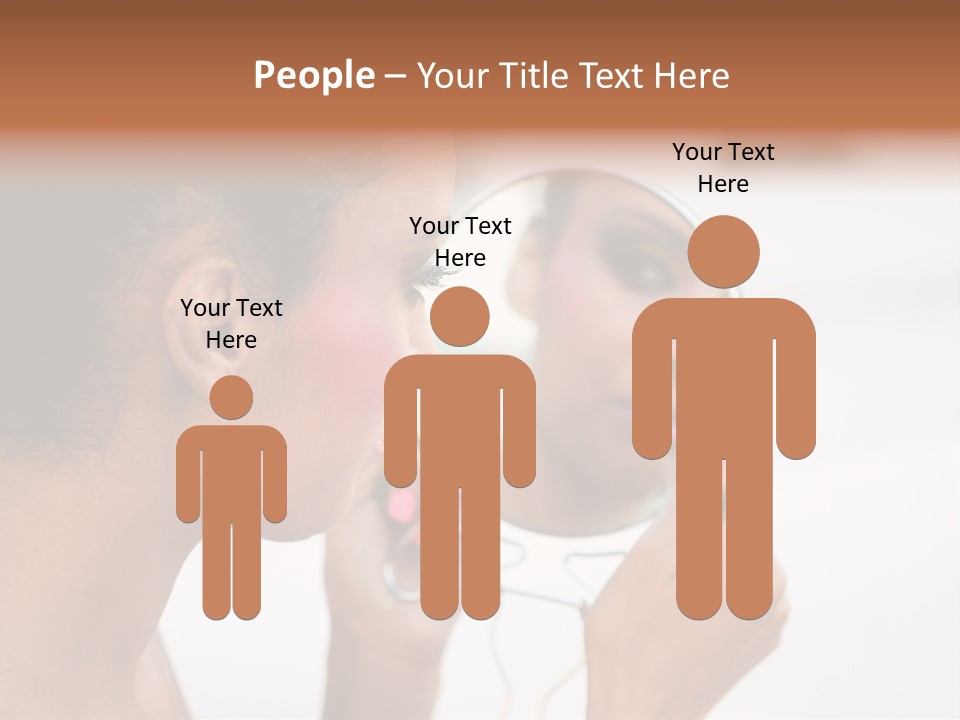 A Woman Looking At Her Reflection In A Mirror PowerPoint Template