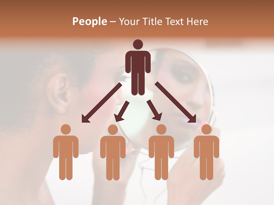 A Woman Looking At Her Reflection In A Mirror PowerPoint Template