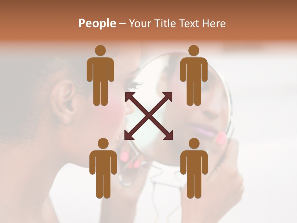 A Woman Looking At Her Reflection In A Mirror PowerPoint Template