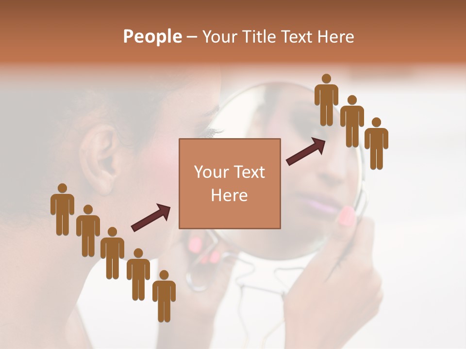 A Woman Looking At Her Reflection In A Mirror PowerPoint Template